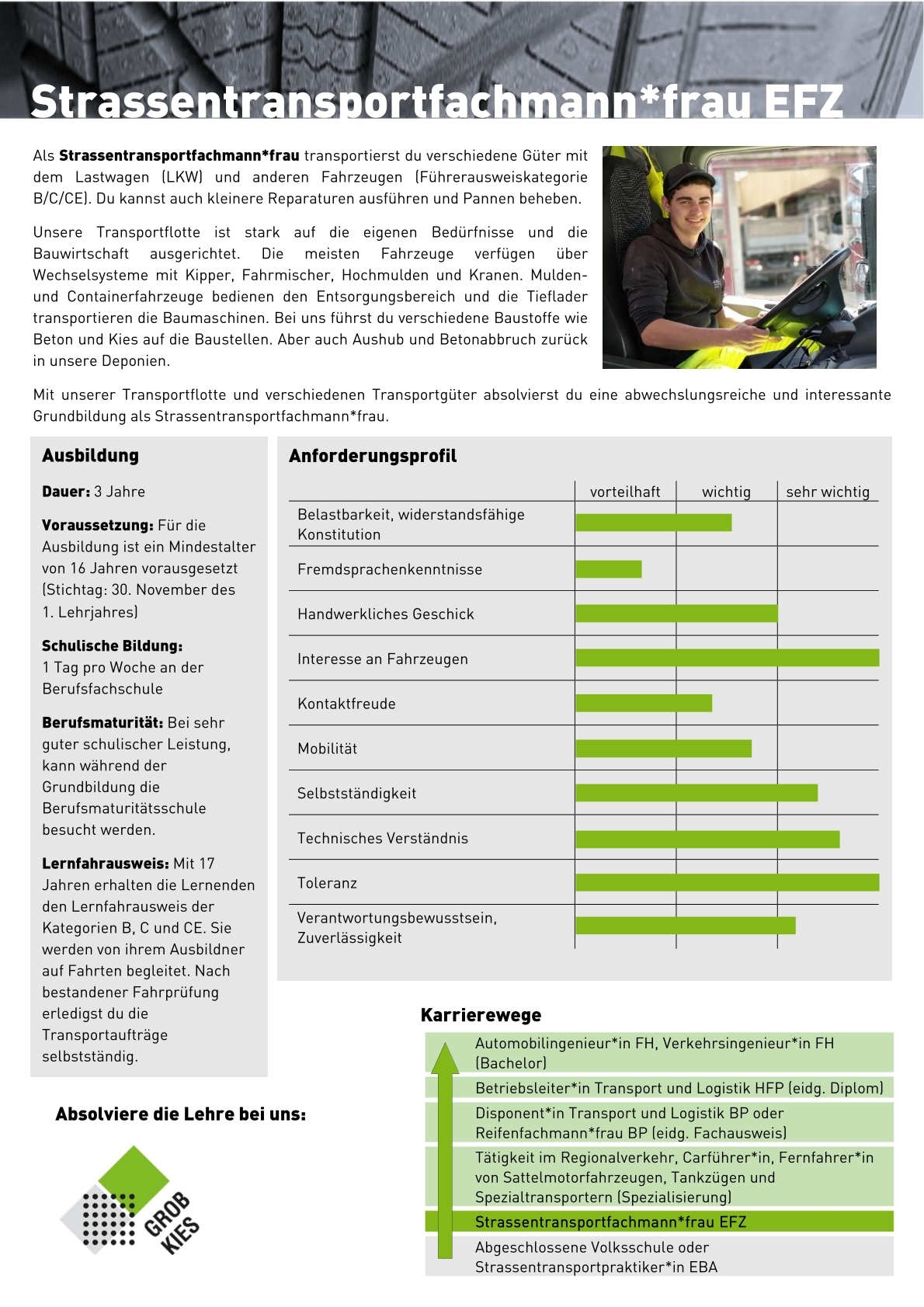 Strassentransportfachmann*frau EFZ